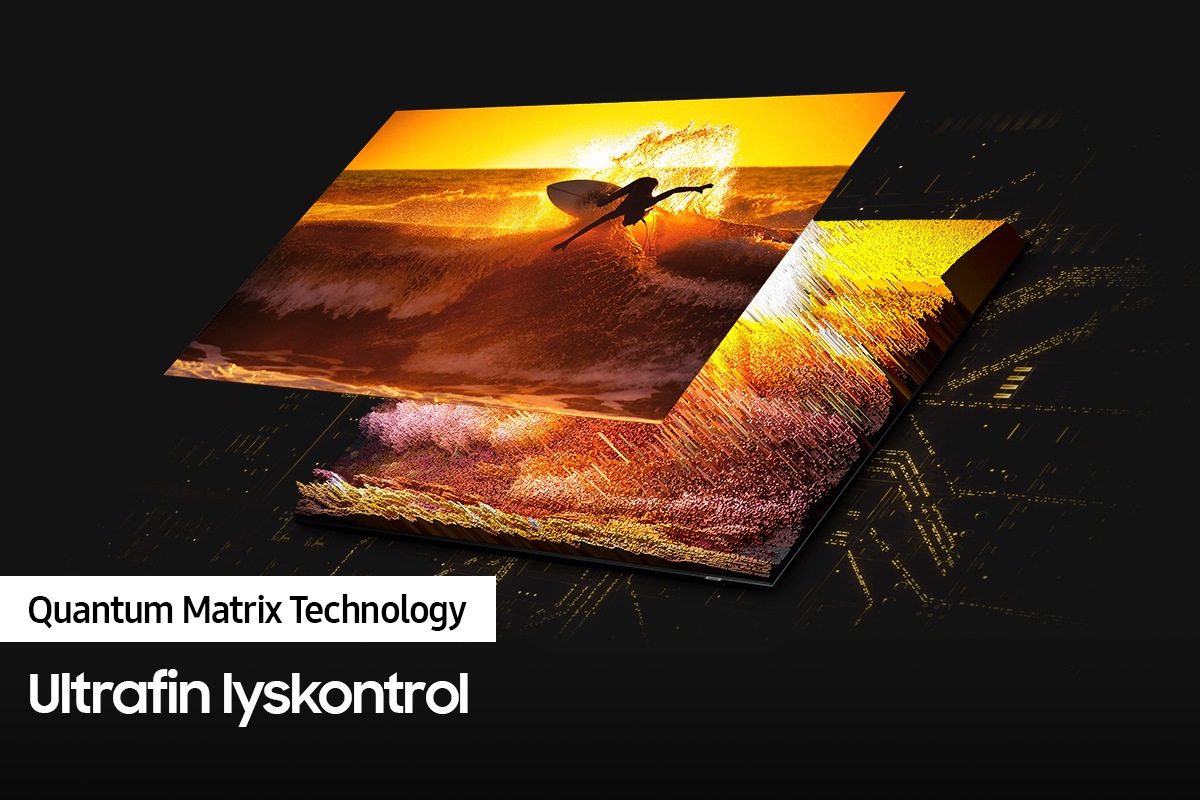 QLED-TV'et QN95A med Quantum Matrix Technology afslører fine detaljer i både de mørkeste og lyseste scener.