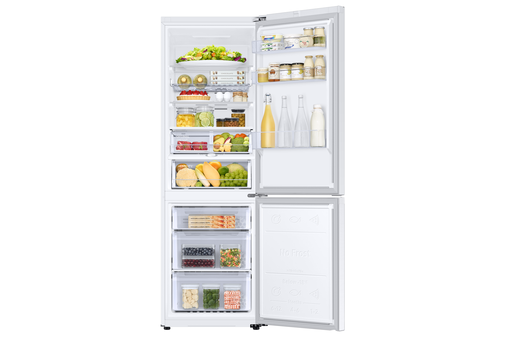 Køle-fryseskab AI Energy Mode 185 cm Front-Open-With-Food White 