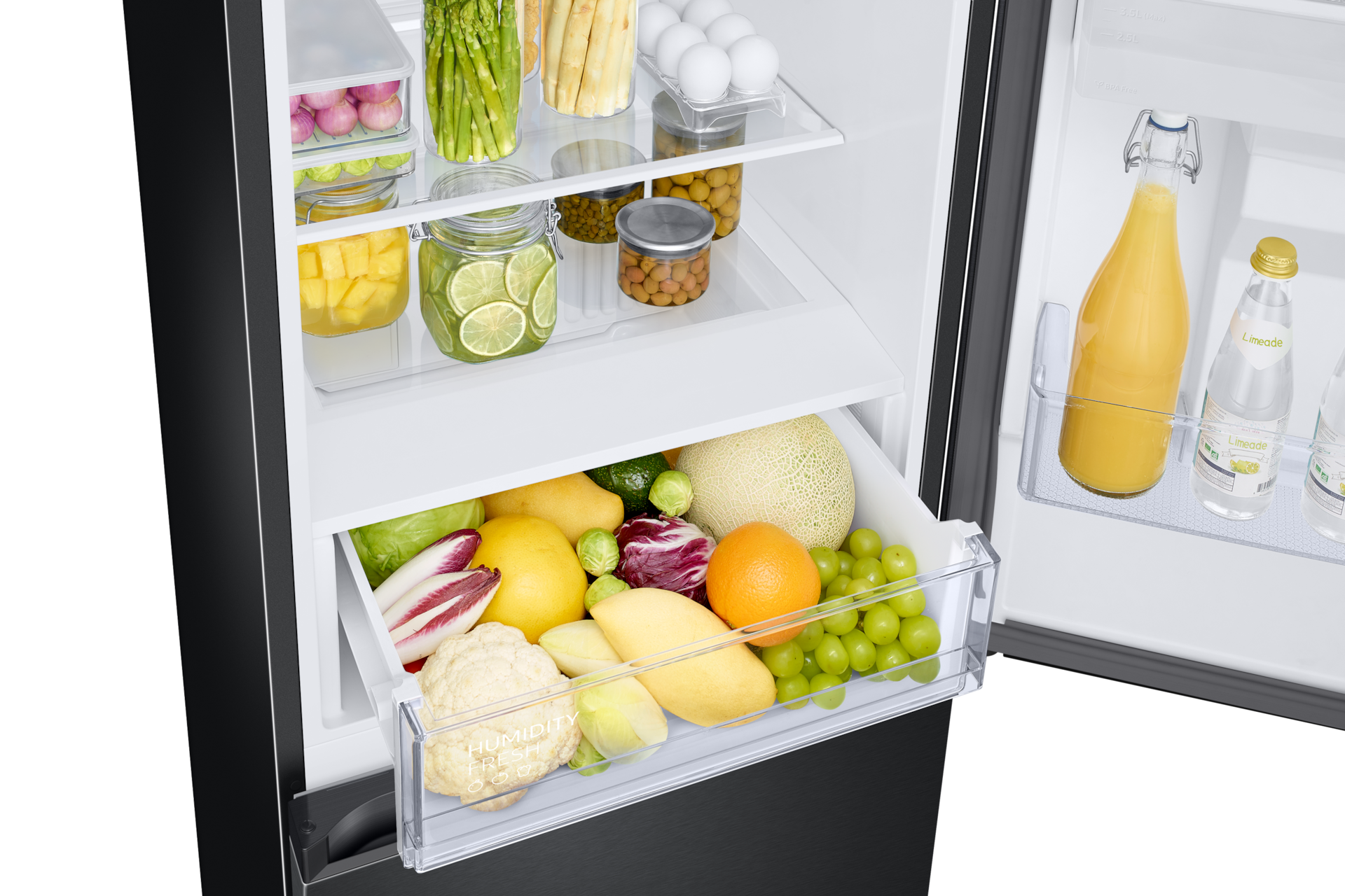 Køle-fryseskab AI Energy Mode 185 cm Detail-Moist-Fresh-Zone Black 