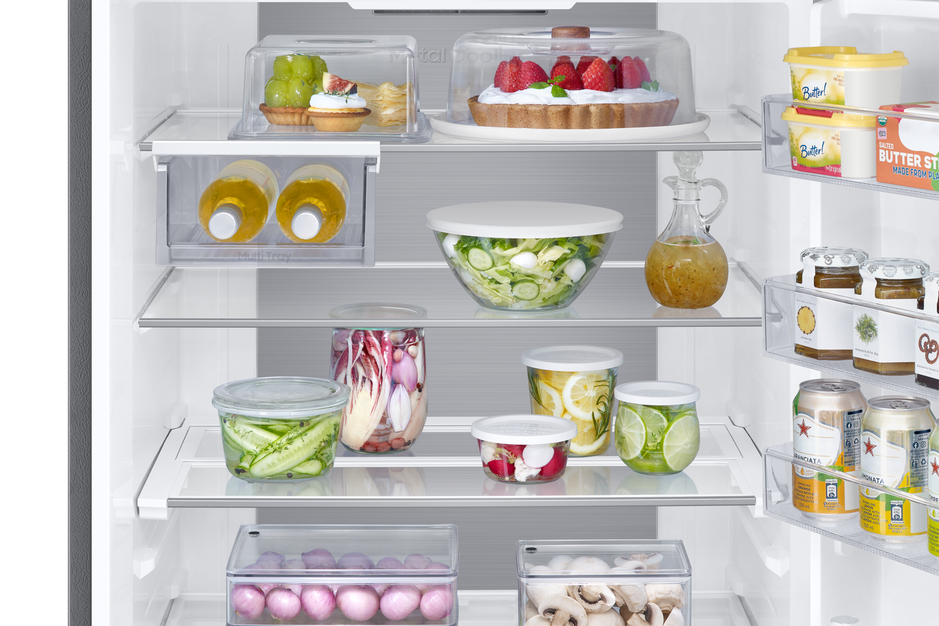 Ekstra bredt køle-fryseskab Twin Cooling Plus™ 203 cm Detail-Shelf Refined Inox 