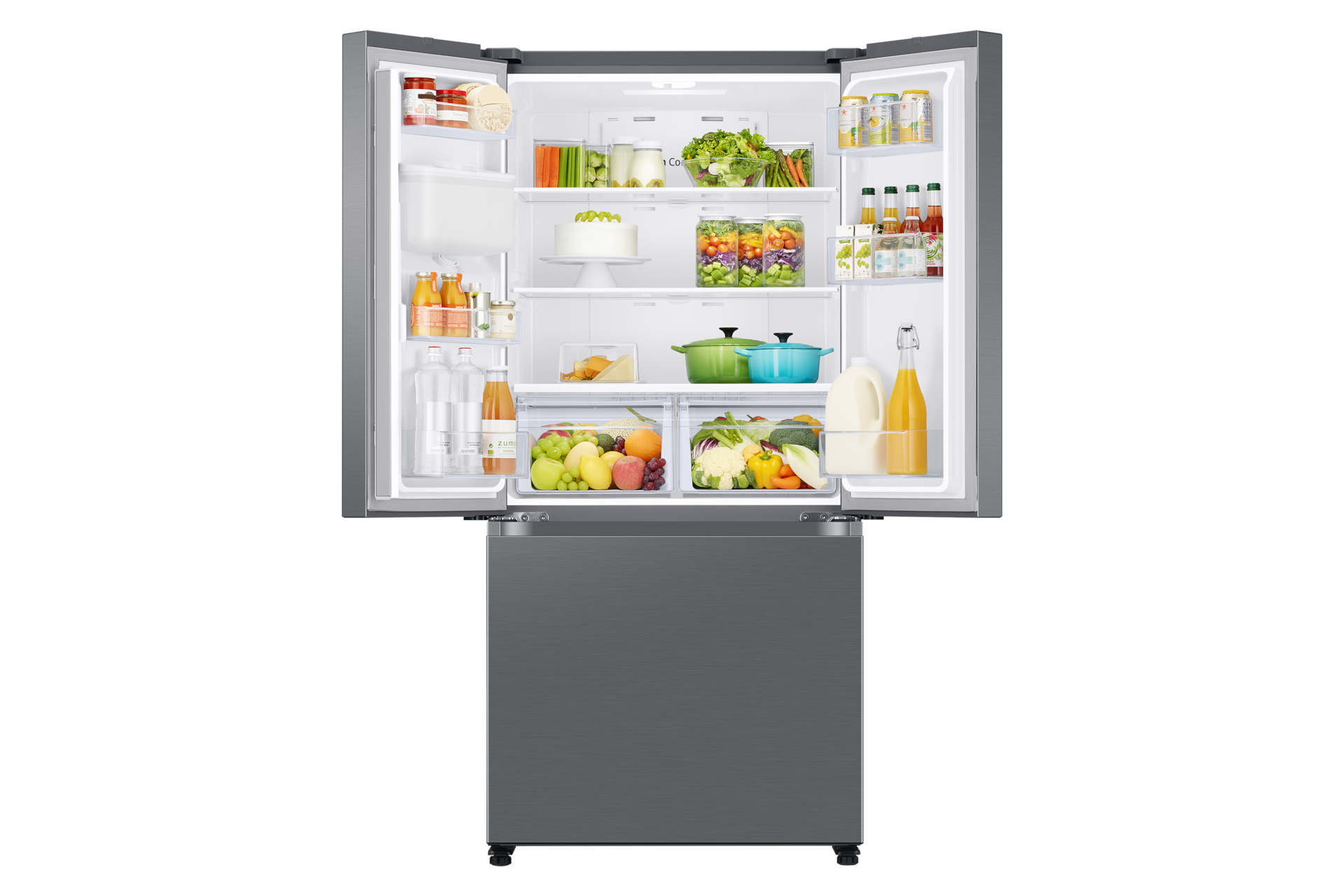 RF5000C French Door Refrigerators with SmartThings Front-Open-With-Food Silver 