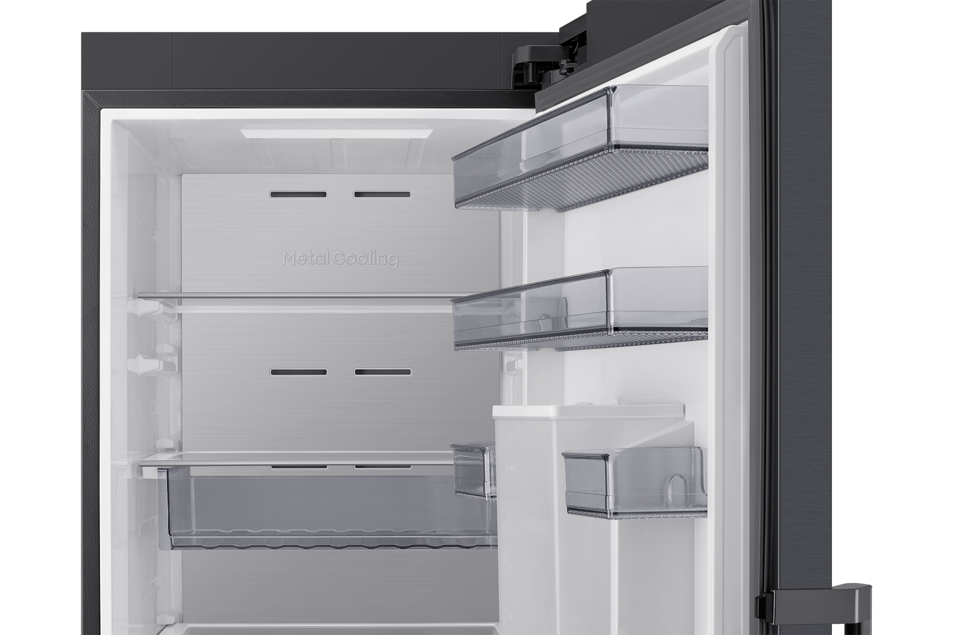 Fridge One Door AI precise cooling 186cm Detail-Metal-Duct Black 