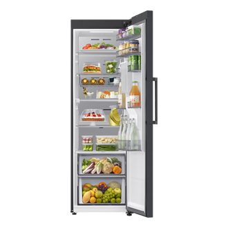 Fridge One Door AI precise cooling 186cm Front-Open-With-Food Black 