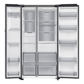 Bespoke AI Refrigerator SBS AI Home Refrigerator SBS AI Home SBS AI Home Front-Open-without-food Silver 