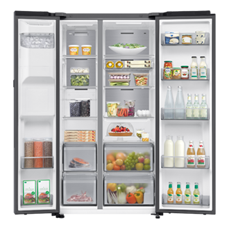 Bespoke AI Refrigerator SBS AI Home Refrigerator SBS AI Home SBS AI Home Front-Open-With-food Silver 