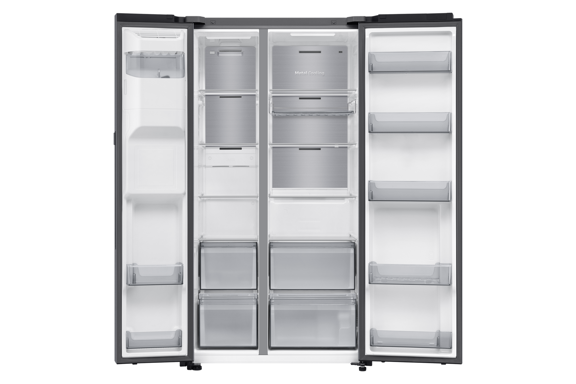 Bespoke AI Refrigerator SBS AI Home Refrigerator SBS AI Home SBS AI Home Front-Open-without-food Silver 