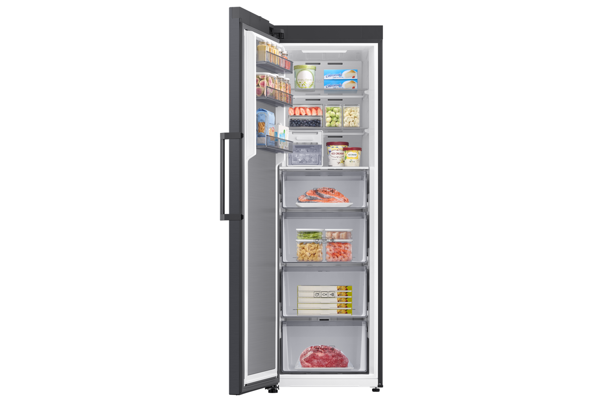 Køleskabe og frysere One Door Full-Flex Convertible 186cm Front-Open-With-Food1 Black 