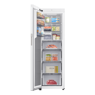 Frysere One Door Auto Open Door 186cm Front-Open-With-Food1 White 