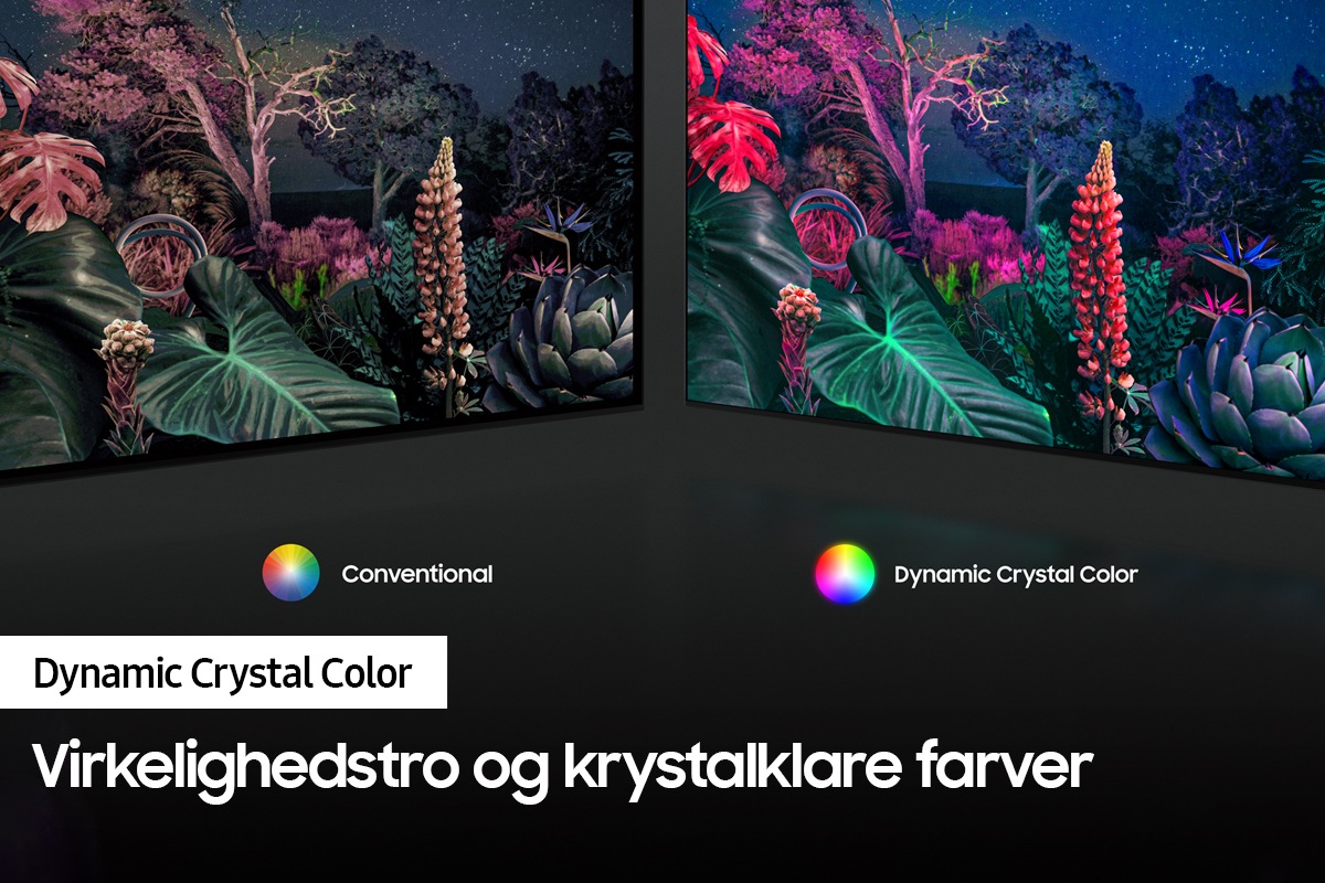 Crystal UHD-TV'et AU9000 med Dynamic Crystal Color kan genskabe et komplet farvespektrum