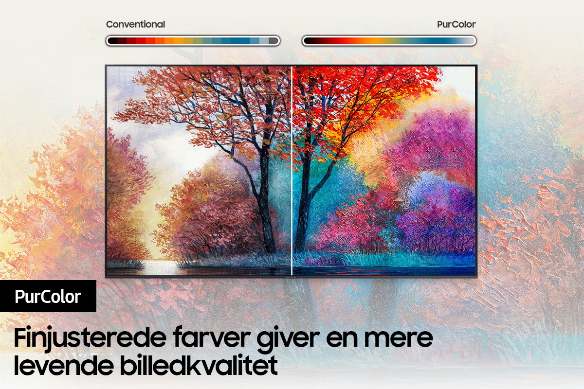 Samsung UHD AU7000 med PurColor kan producere et bredt farvespektrum