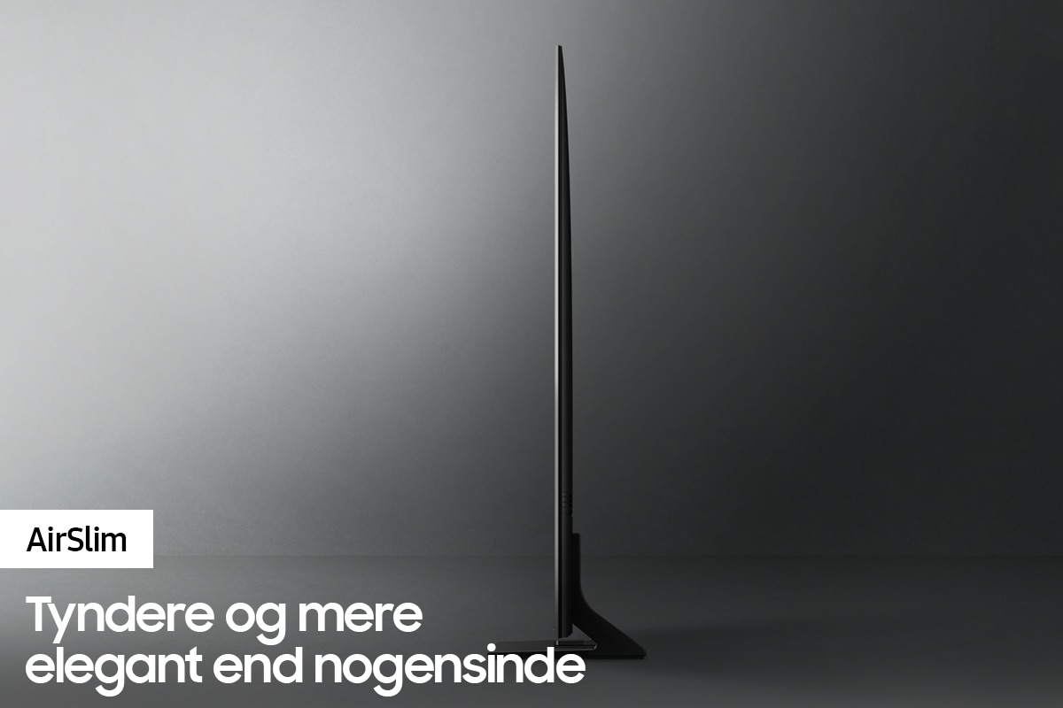 Profilvisning af Crystal UHD-TV'et AU9000 viser, hvor utrolig tyndt design man får med Crystal UHD TV AirSlim