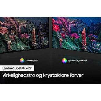 Crystal UHD-TV'et AU9000 med Dynamic Crystal Color kan genskabe et komplet farvespektrum