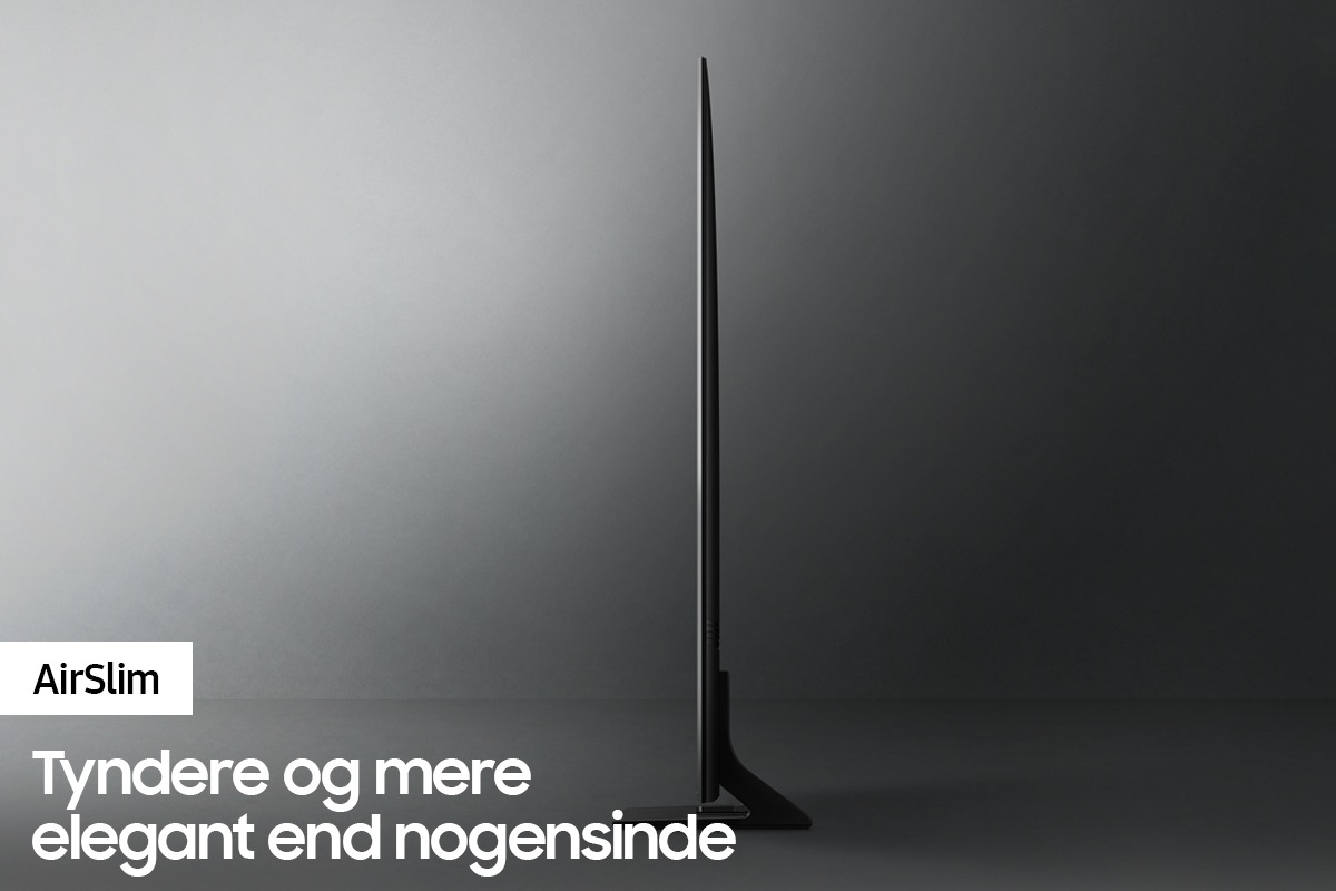 Profilvisning af Crystal UHD-TV'et AU9000 viser, hvor utrolig tyndt design man får med Crystal UHD TV AirSlim