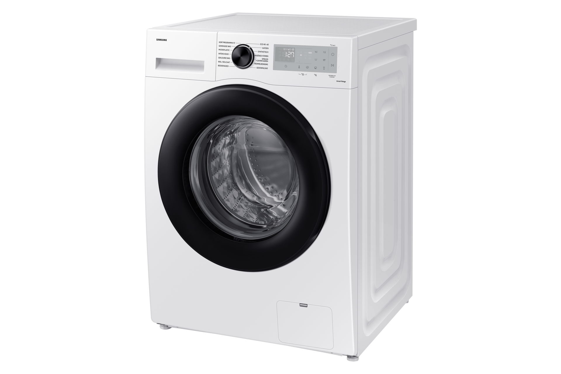 Front load Washer with Ecobubble™ and SmartThings AI Energy Mode R-Perspective White 