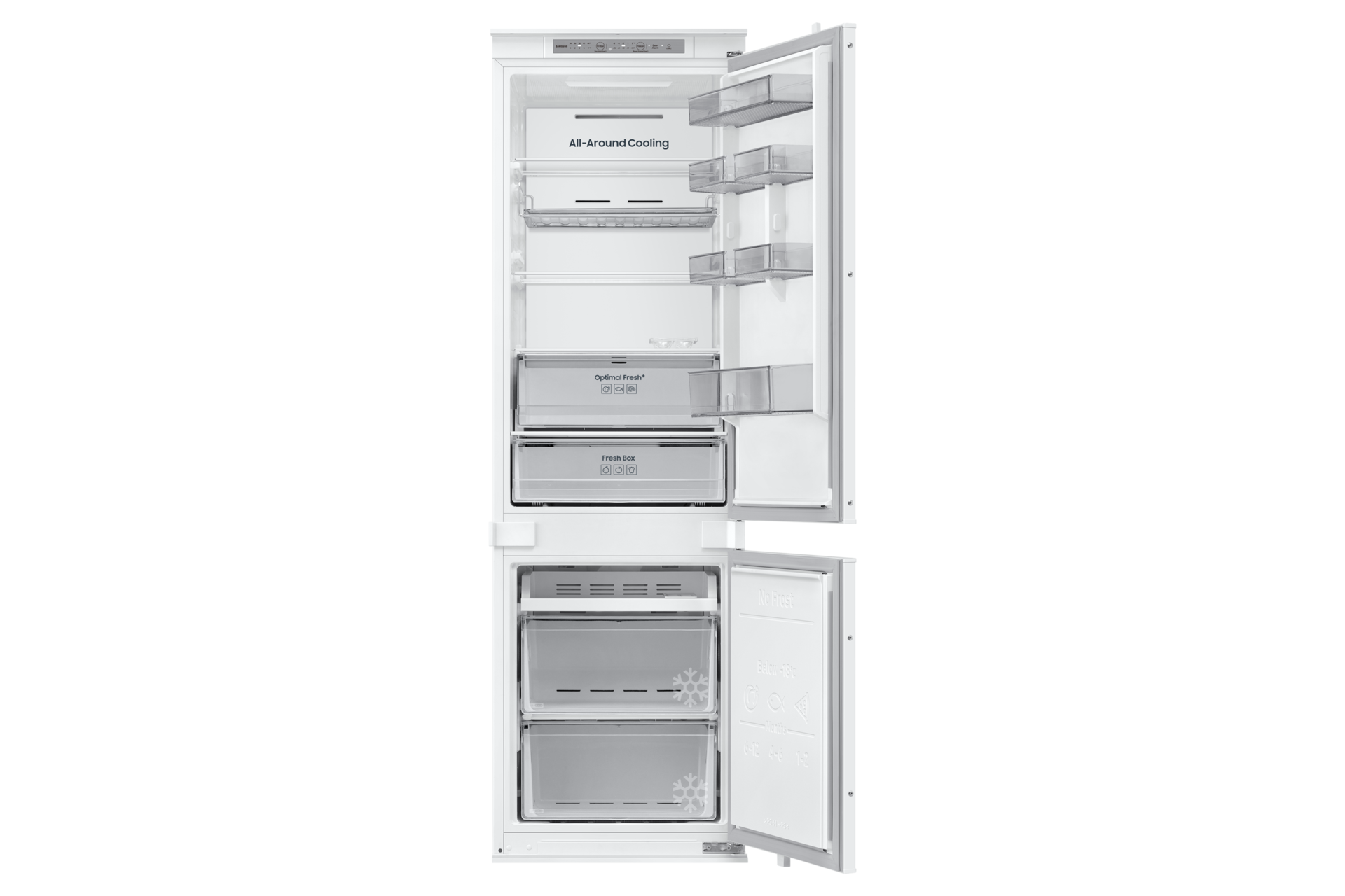 BRB80F Bottom Mount Freezer with SmartThings AI Energy Mode BRB70F26CES0EO Front-Open-Without-Food White 
