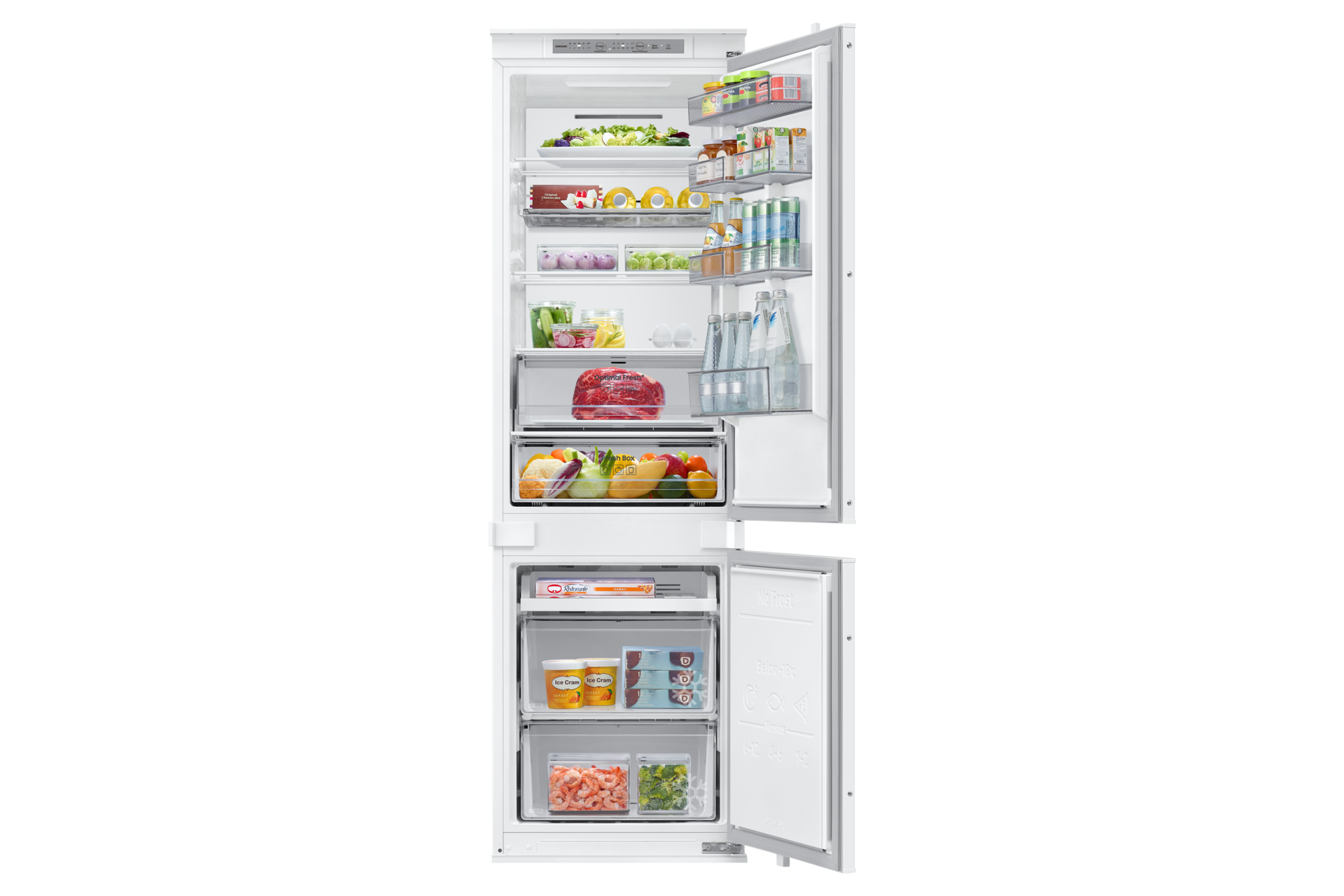 BRB80F Bottom Mount Freezer with SmartThings AI Energy Mode BRB70F26CES0EO Front-Open-With-Food White 