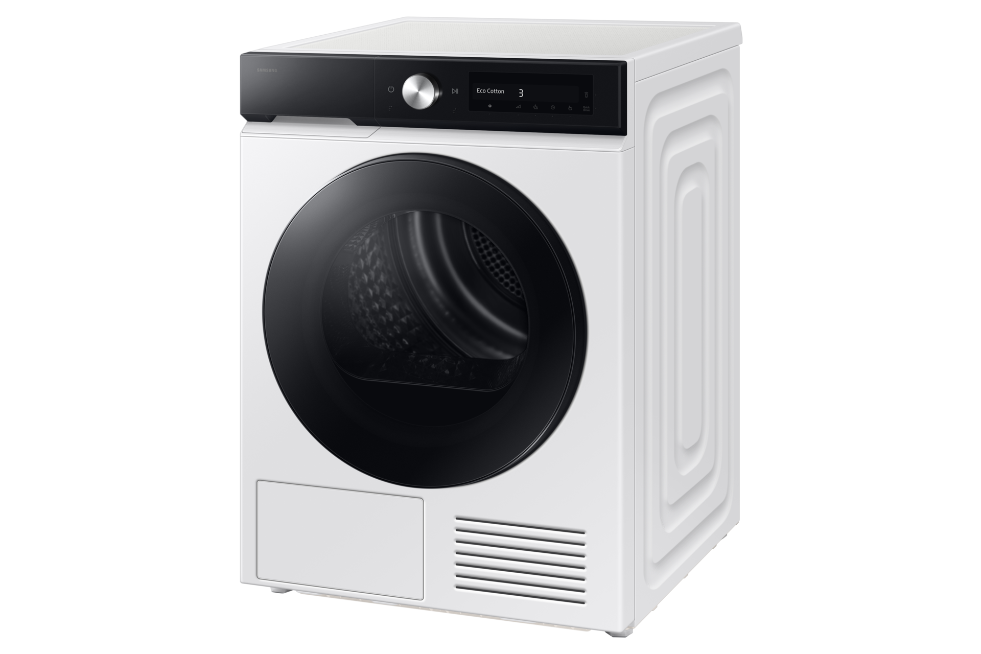 Laundry Dryer with A Energy Efficiency Rating_ R-Perspective White 