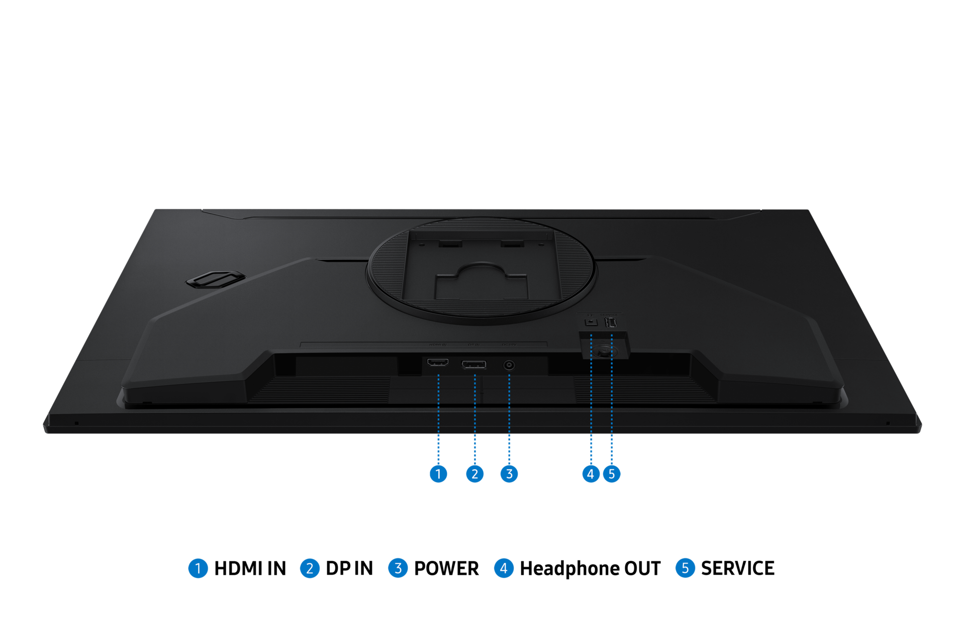 27-tolline Odyssey G4 G40H FHD 300Hz mängumonitori detailne kirjeldus – ühenduvus must