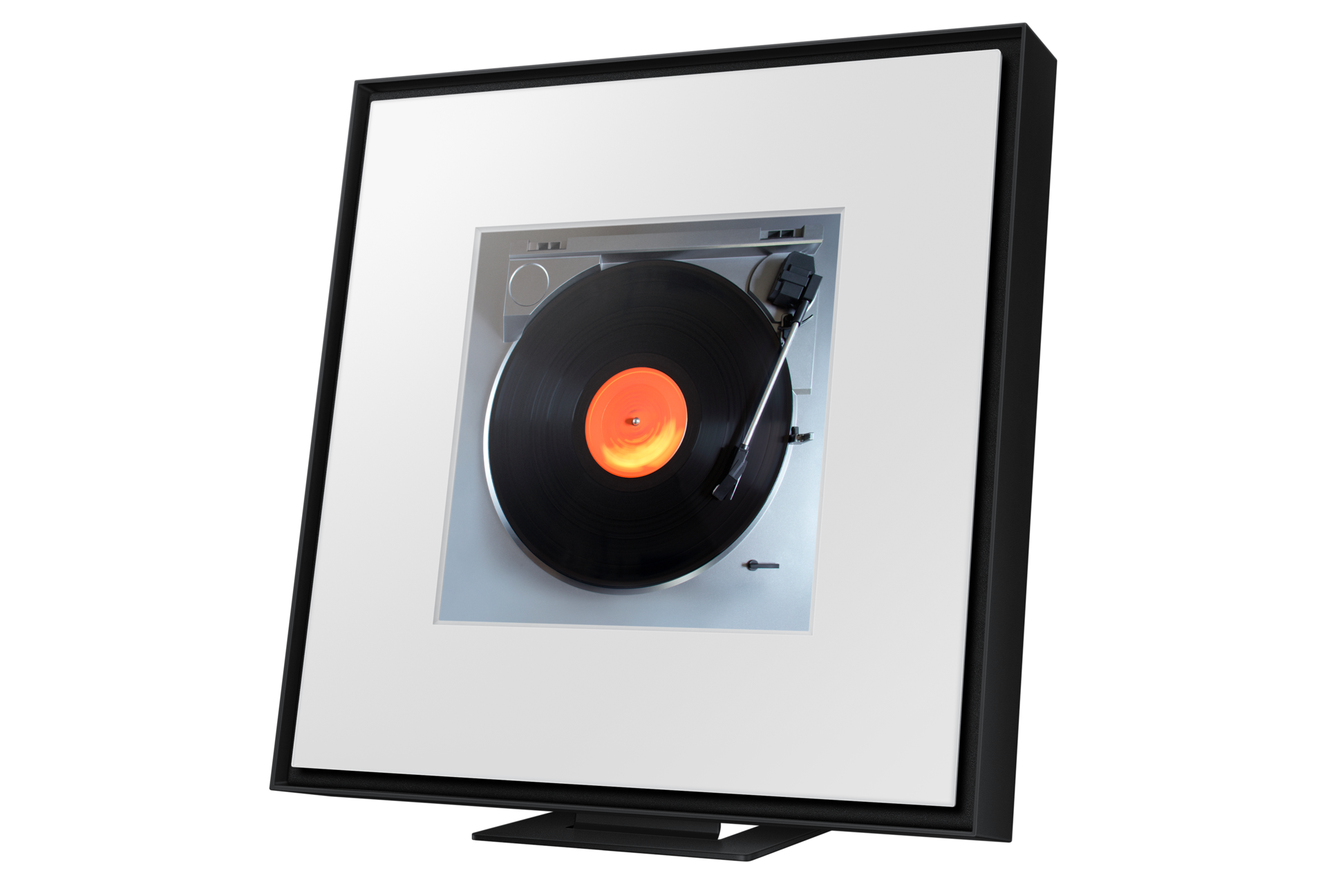 Music Frame LS60D WiFi-Bluetooth Wireless Speaker (2024) R-Perspective-With-Stand Black 