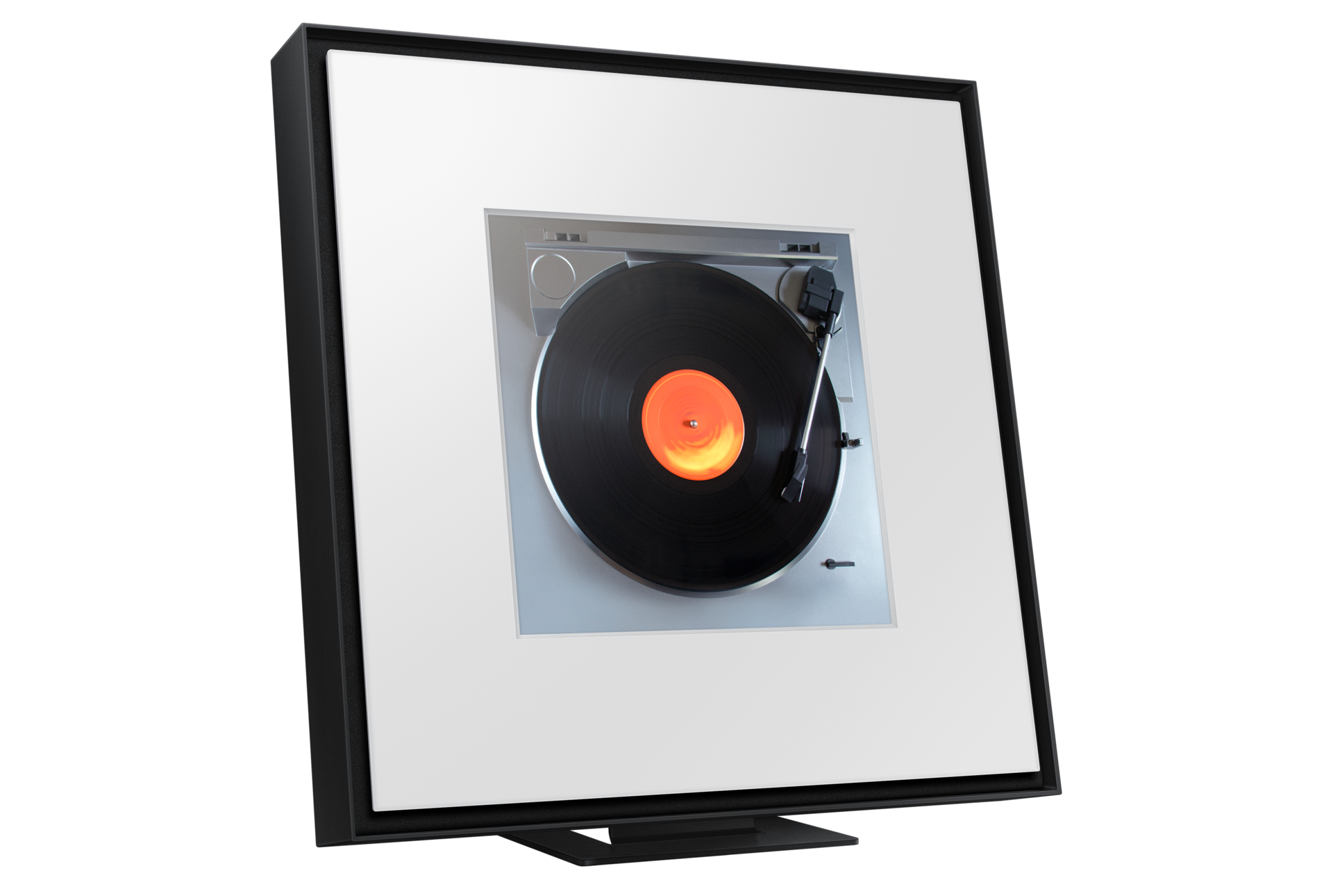 Music Frame LS60D WiFi-Bluetooth Wireless Speaker (2024) L-Perspective-With-Stand Black 