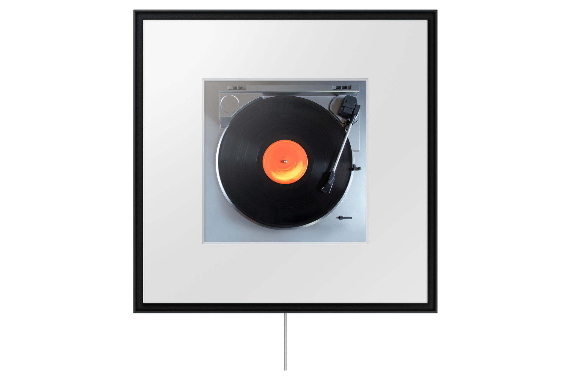 Music Frame LS60D WiFi-Bluetooth Wireless Speaker (2024) Front-Dynamic-With-Wall-mount Black 