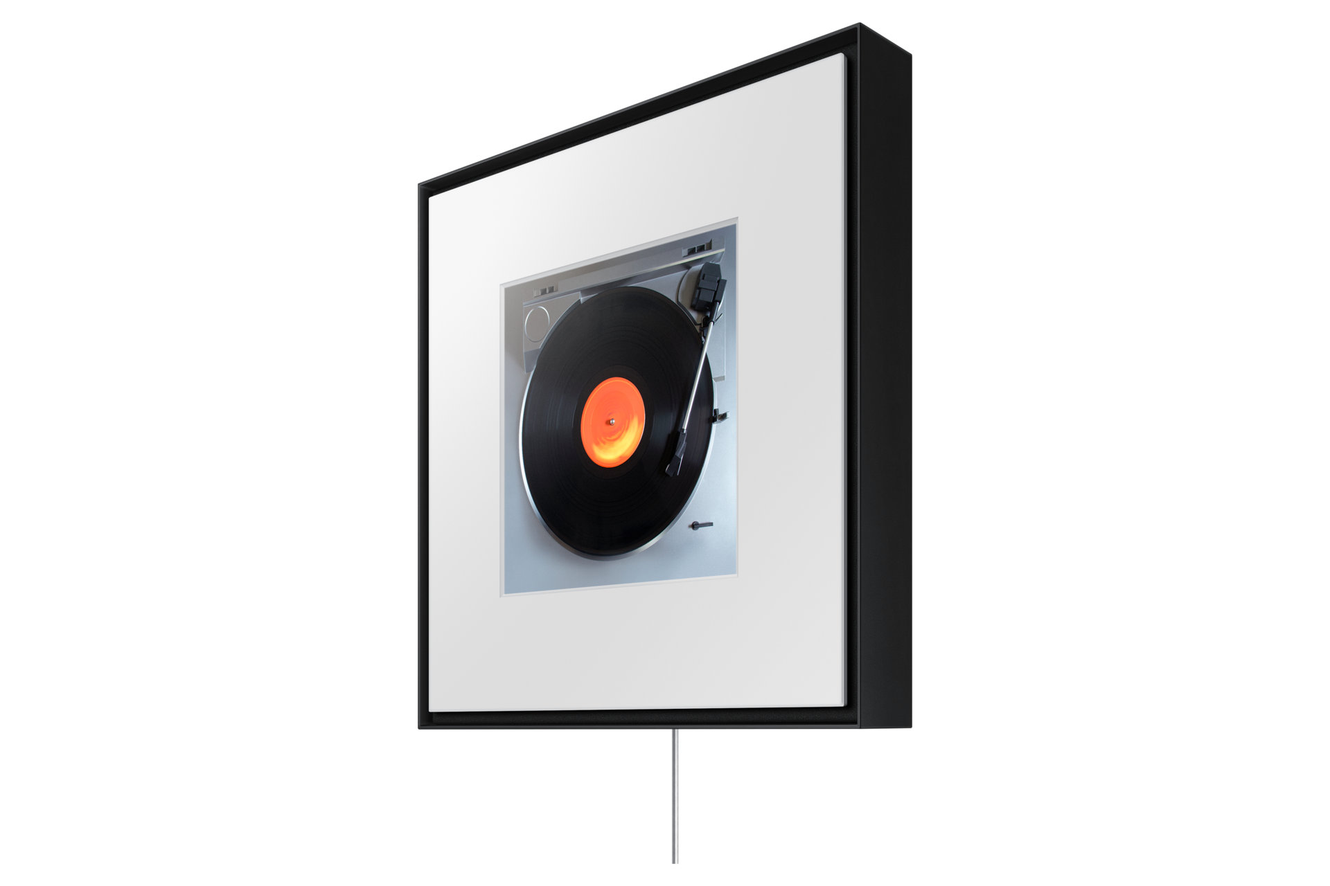 Music Frame LS60D WiFi-Bluetooth Wireless Speaker (2024) R-Perspective-Dynamic-With-Wall-mount Black 