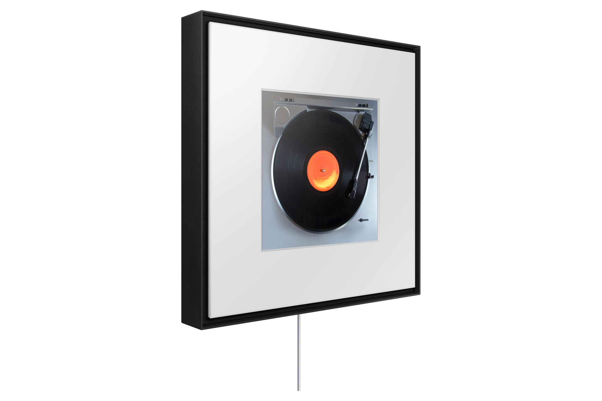 Music Frame LS60D WiFi-Bluetooth Wireless Speaker (2024) L-Perspective-Dynamic-With-Wall-mount Black 