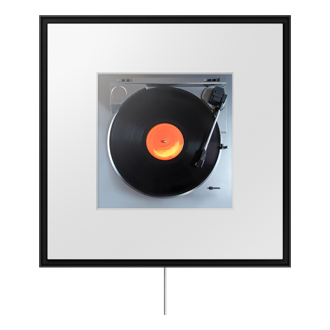 Music Frame LS60D WiFi-Bluetooth Wireless Speaker (2024) Front-Dynamic-With-Wall-mount Black 