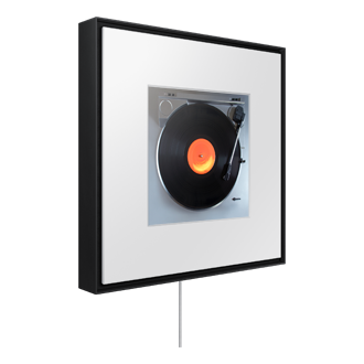 Music Frame LS60D WiFi-Bluetooth Wireless Speaker (2024) L-Perspective-Dynamic-With-Wall-mount Black 