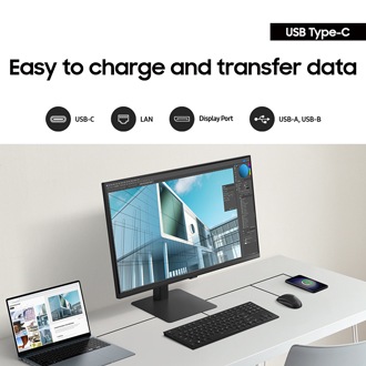 Easy to charge and transfer data via USB type-C ,USB type-A, USB type-B, LAN and Display port.