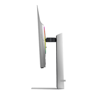 شاشة ألعاب Odyssey OLED G8 طراز G81SF مقاس 32 بوصة بدقة 4K ومعدل تحديث 240 هرتز باللون الفضي مع توضيح الإمالة2 