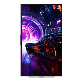 شاشة ألعاب Odyssey OLED G8 طراز G81SF مقاس 32 بوصة بدقة 4K ومعدل تحديث 240 هرتز باللون الفضي مع توضيح تدوير المحور 