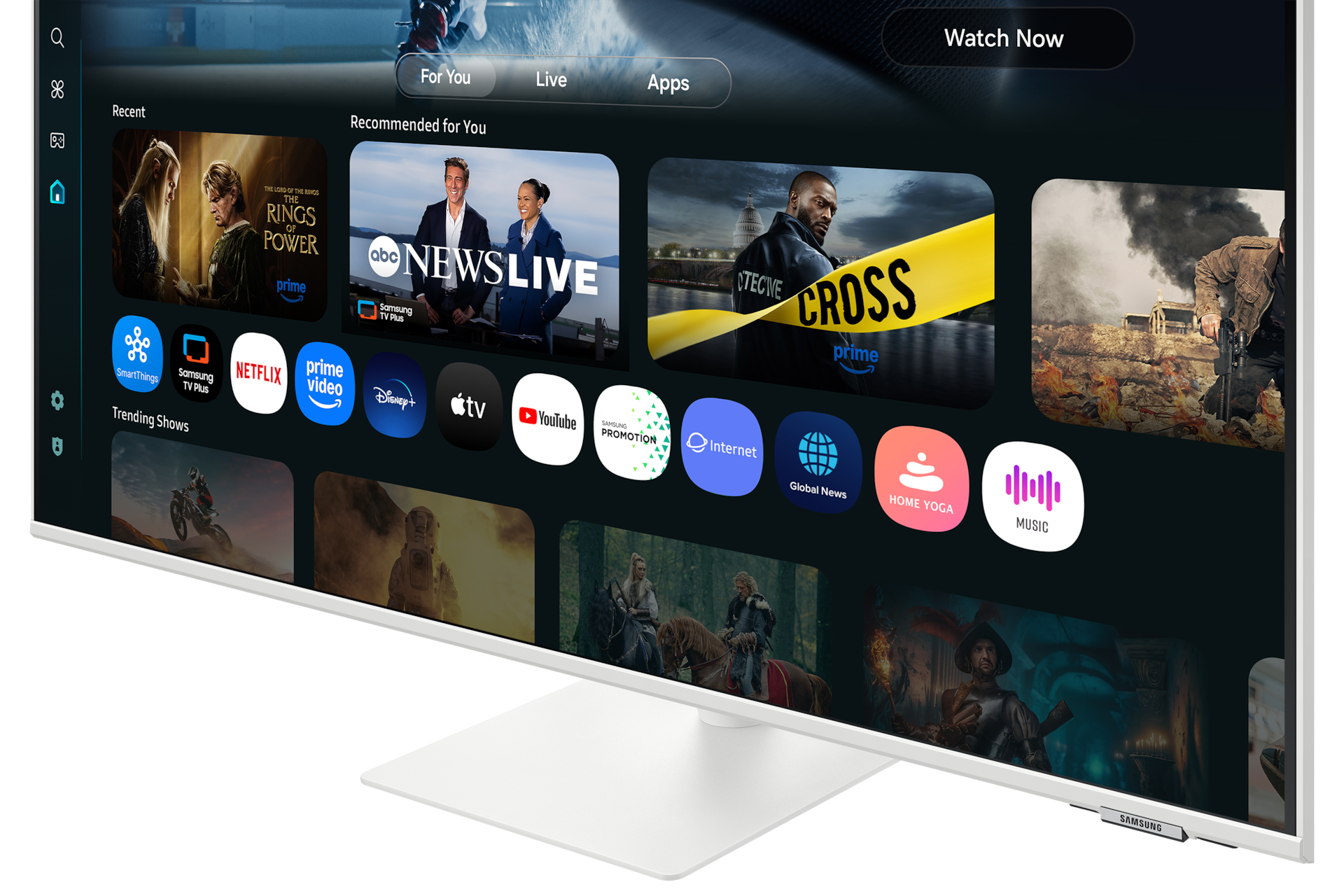 شاشة ذكية من الفئة M7 طراز M70F مقاس 43 بوصة بدقة 4K مع تقنية Samsung Vision AI باللون الأبيض مع إظهار التفاصيل1 