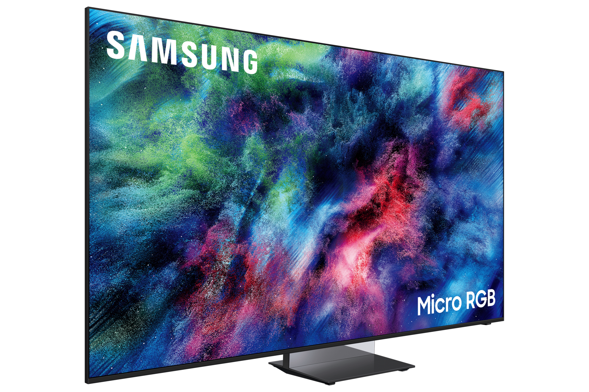 تلفزيون ذكي Micro RGB طراز R95H بدقة 4K معزز بتقنية Samsung Vision AI (إصدار عام 2026) بلون أسود من منظور أيسر2 