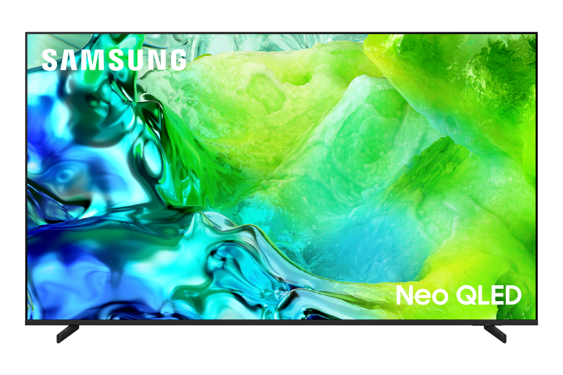 تلفزيون ذكي Neo QLED معزز بتقنية Samsung Vision AI بدقة 4K طراز QN80H (إصدار عام 2026) منظور أمامي 2 أسود تيتانيوم 