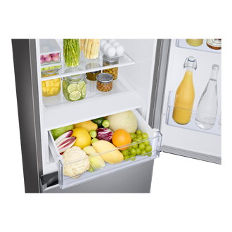 Bottom Mount Freezer with SmartThings AI energy mode and All Around Cooling Detail-Moist-Fresh-Zone Refined Inox 