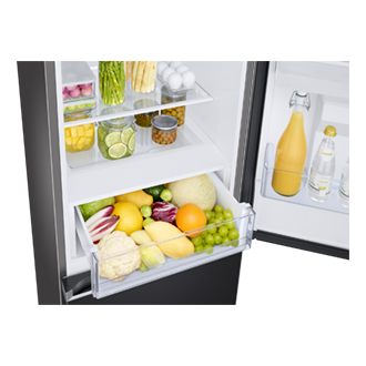 ثلاجة RB7300T ذات الفريزر السفلي مع تقنية SmartThings Energy & SpaceMax™ منطقة رطوبة مفصّلة أسود