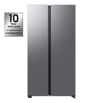 Bespoke AI Refrigerator SBS AI Energy mode Front Silver 