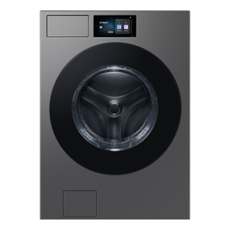 غسالة Bespoke AI Laundry (Combo)  مع خاصية AI Home باللون الرمادي الغامق من الأمام 
