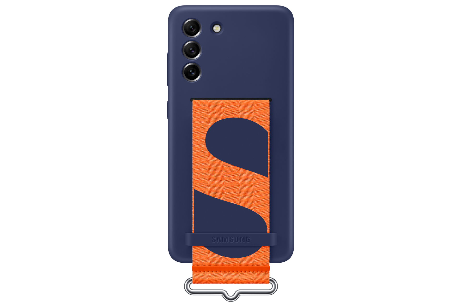 Samsung S21 FE 5G Silicone Cover with Strap - Navy, Navy