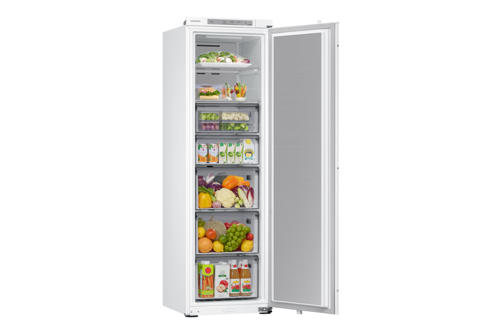 Congelador Vertical Bespoke AI Integrable 177.5cm 218L Clase E Blanco BRZ22700EWW/EF Blanco