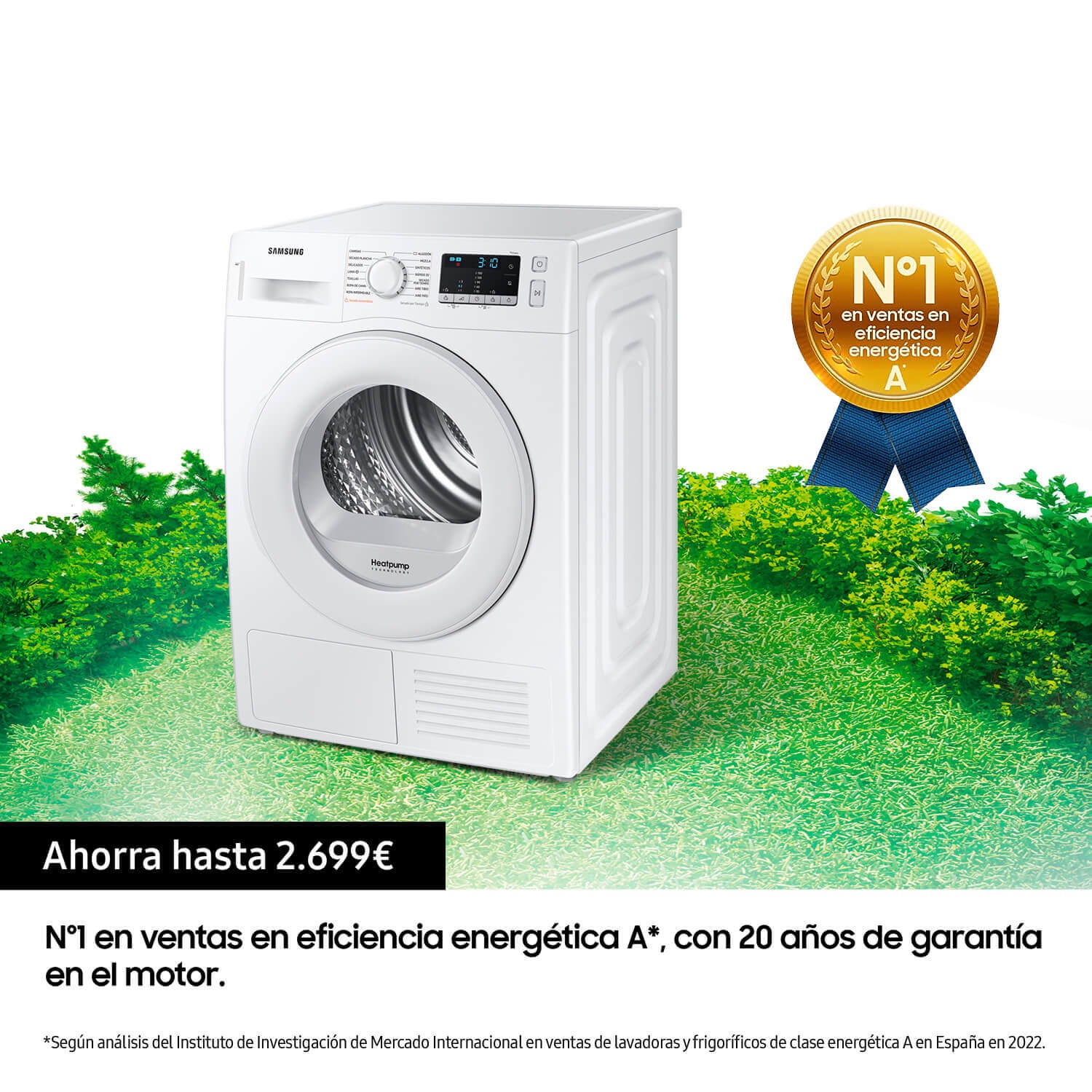 Samsung DV80TA020TE secadora Independiente Carga frontal 8 kg A++ Blanco