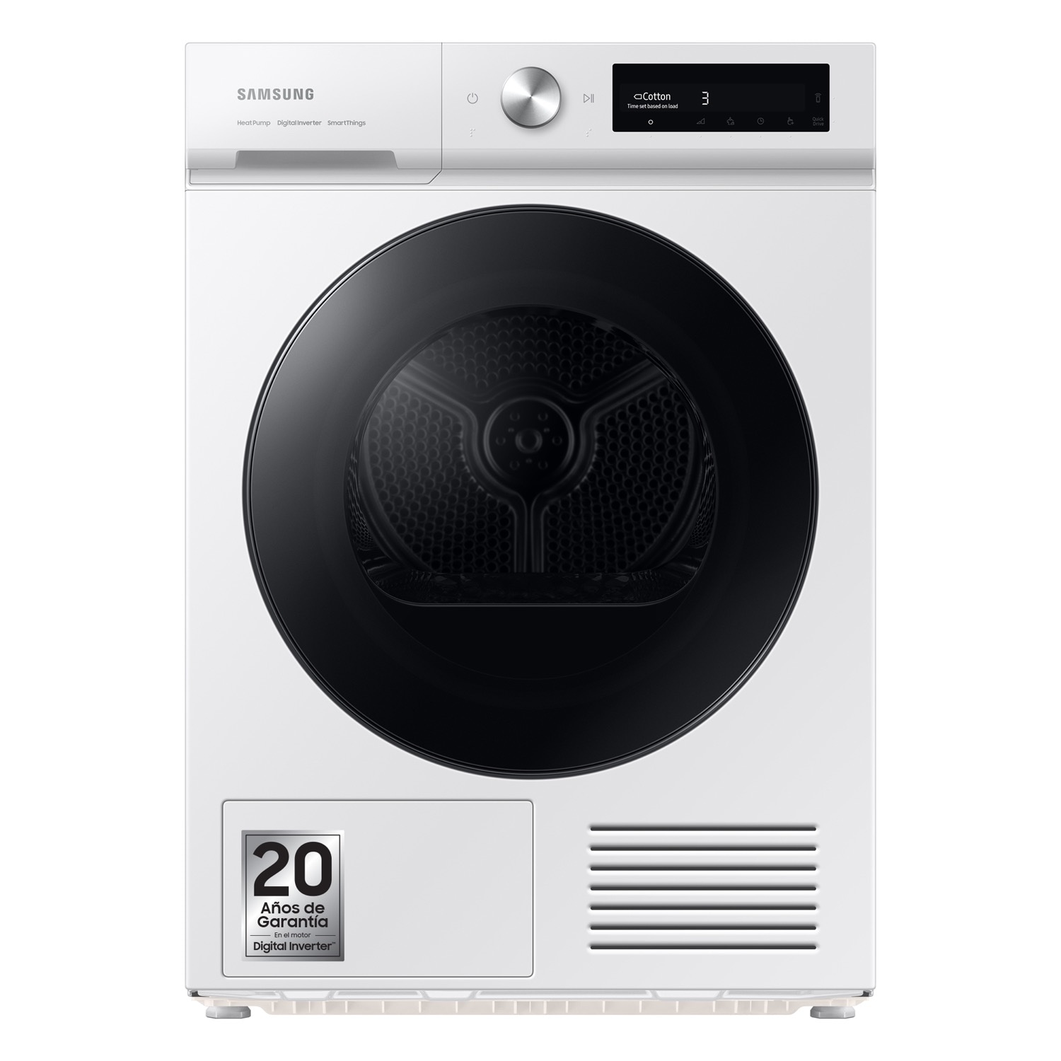 Secadora Condensación - Samsung DV90BBA245AWEC, Bomba de Calor, 9 Kg,  Vapor, Wifi, Blanco