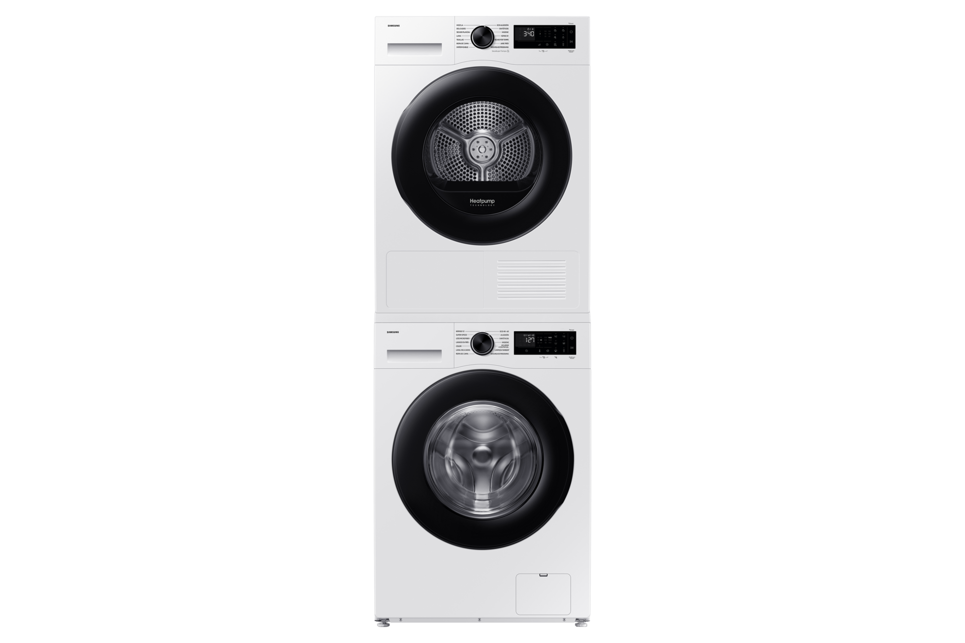 Secadora 9Kg Inteligencia Artificial Clase C Blanca DV90DG52A0AEEC Stack-Front-Door-Closed White 