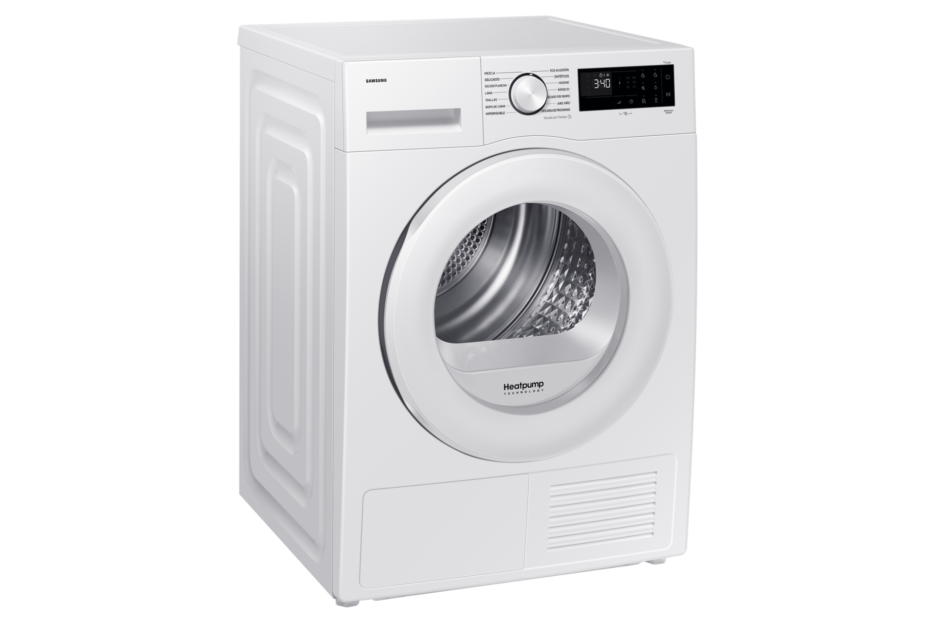 Secadora 9Kg Bomba de Calor Clase C Blanca DV90DG52A0TEEC L-Perspective White 