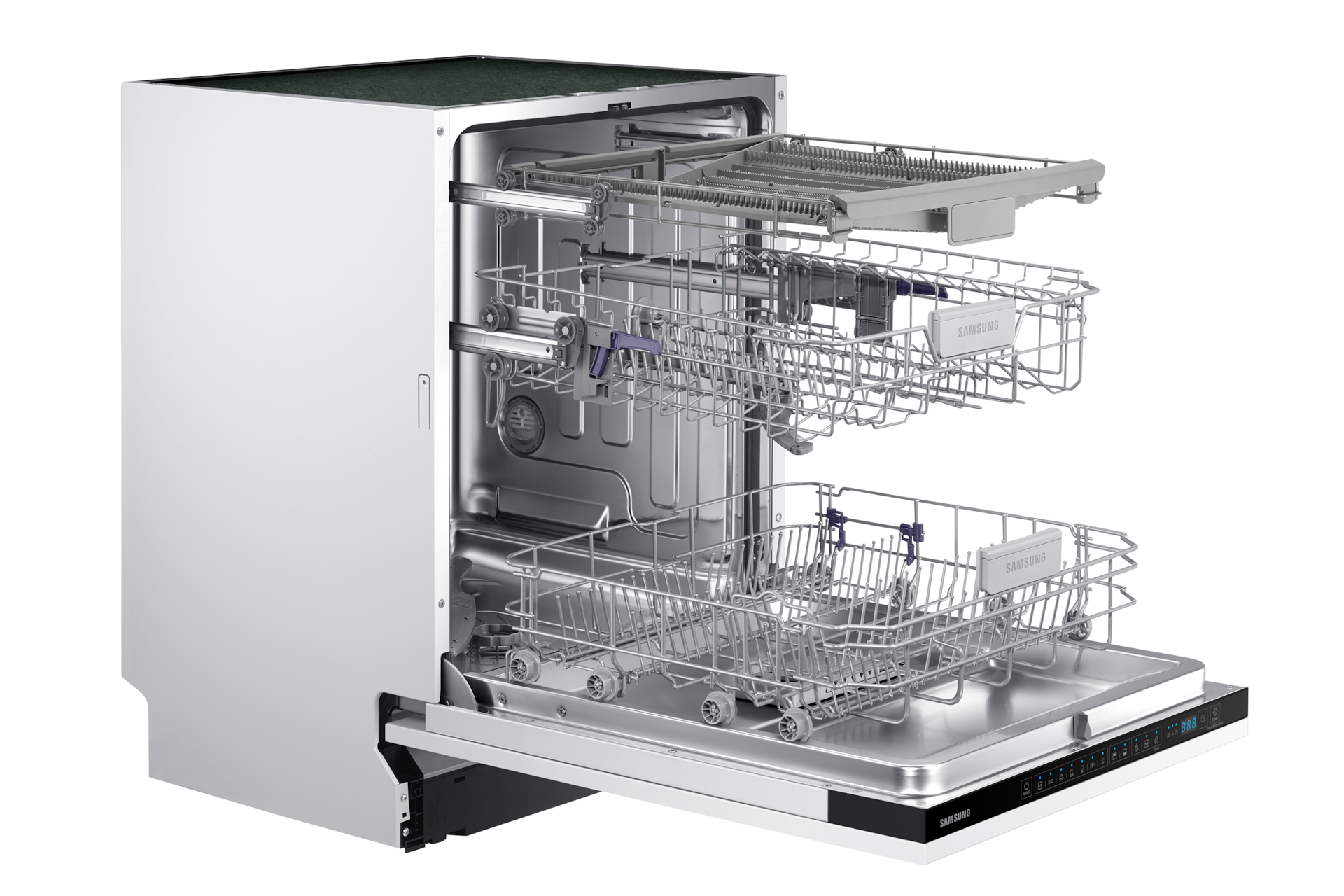 DW5500MM Dish Washer with Wide Led display DW60M6050BB/EO L-Perspective-Open White 