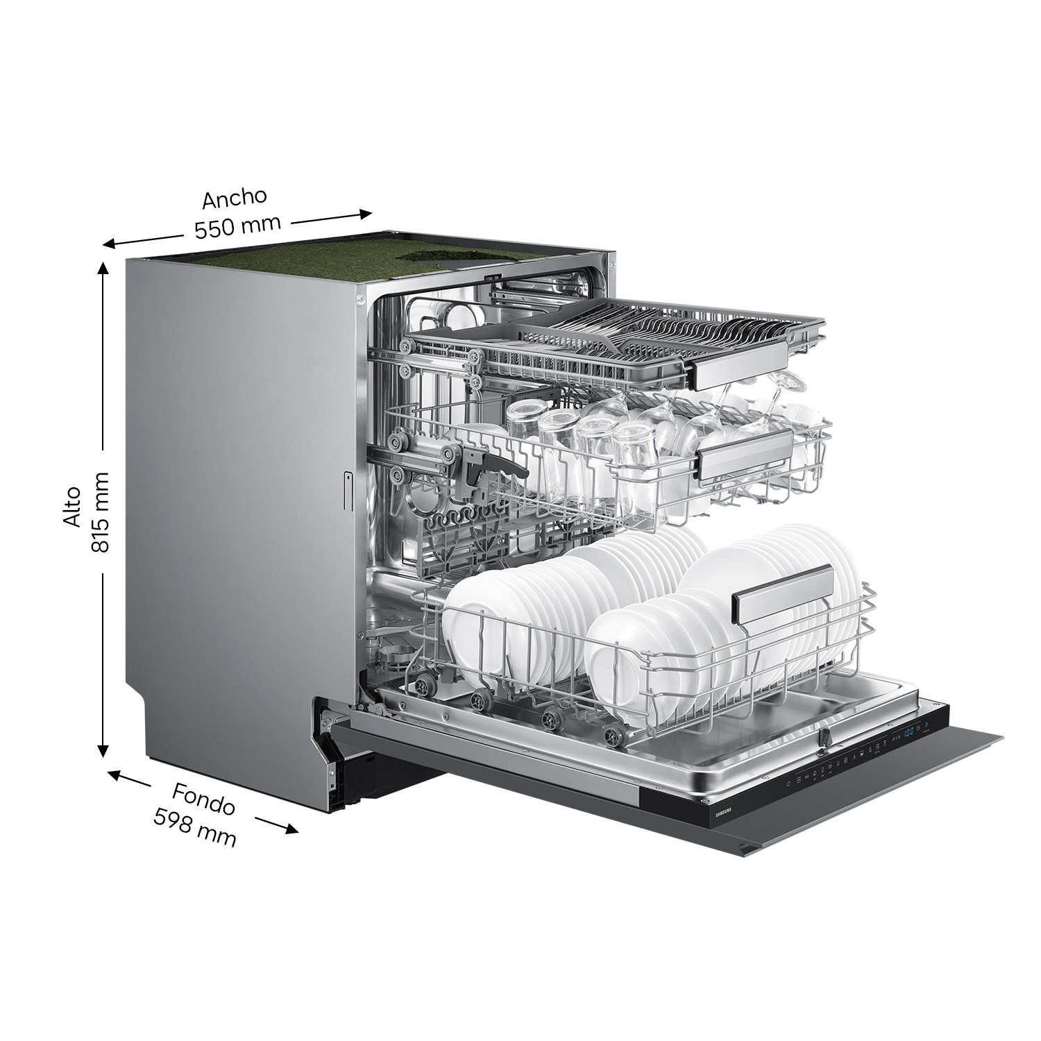 Lavavajillas Integrable AI 60cm 14 cubiertos AutoRelease™ Clase C Inox DW70H73WCI0U1 Gray