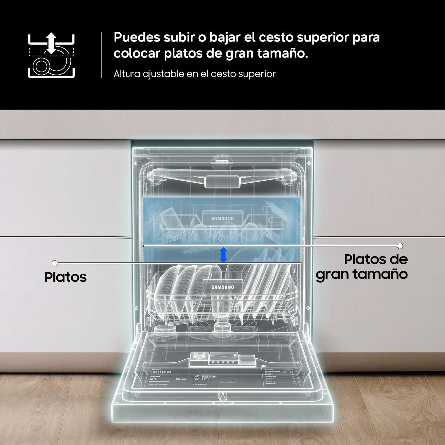 Lavavajillas Libre Instalación AI 60cm 14 cubiertos Clase C Negro DW70H73YCFEU1 ​ ​ Black