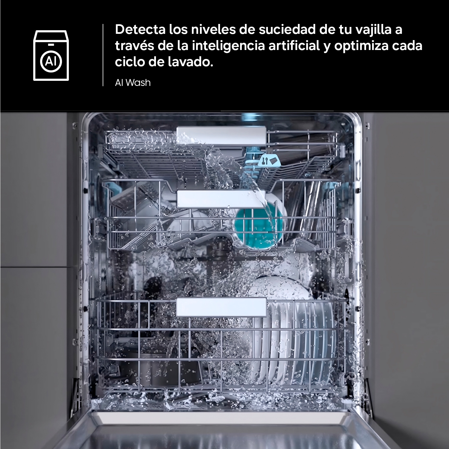 Lavavajillas Libre Instalación Bespoke AI 60cm 14 cubiertos Clase A Negro DW80H73YAFFU1 ​ ​ Negro