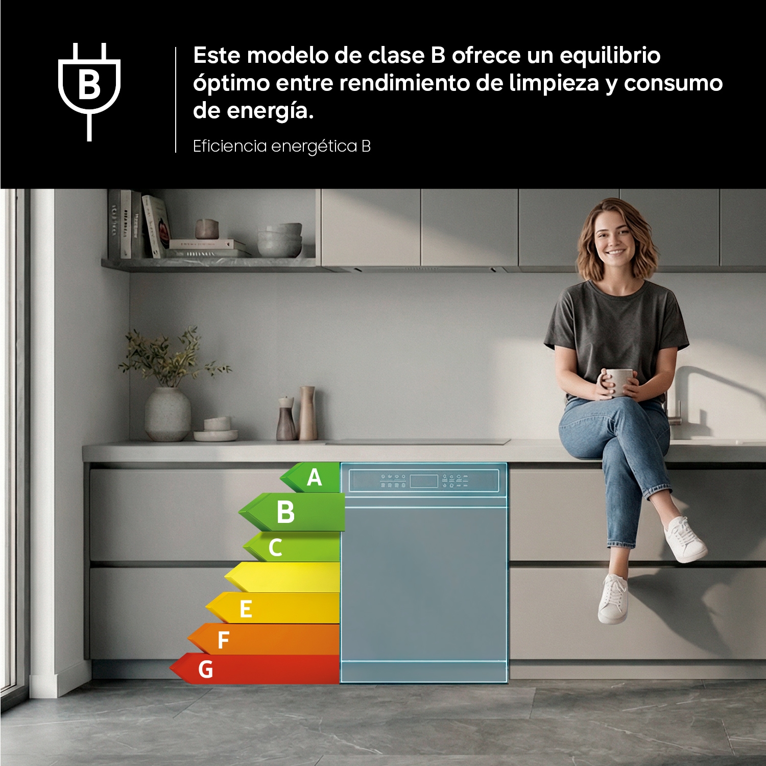 Lavavajillas Libre Instalación Bespoke AI 60cm 14 cubiertos Clase B Blanco DW80H73YBFZU1 Essential White